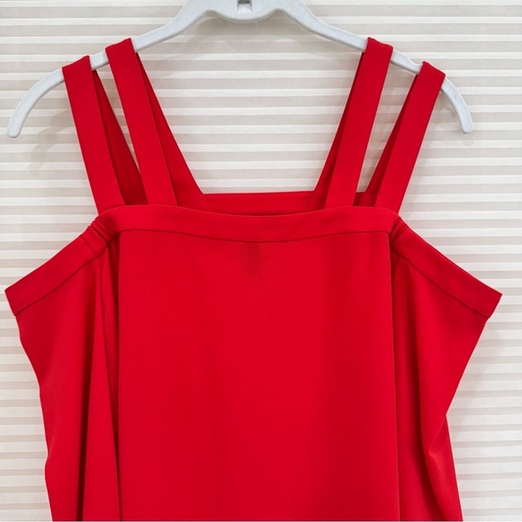 BCBGMaxazria Weiss Cold Shoulder Peasant Blouse Top in Red Berry Size XS - Picture 11 of 13